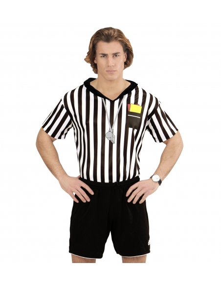 Maillot d'arbitre noir et blanc pour homme