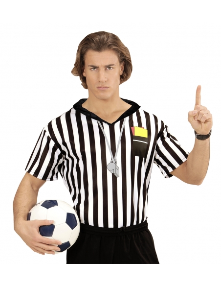 Maillot d'arbitre noir et blanc pour homme