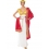 Costume Romaine Antique avec toge rouge et dorée