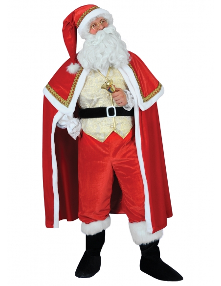 Costume Père Noël pour professionnel rouge et doré
