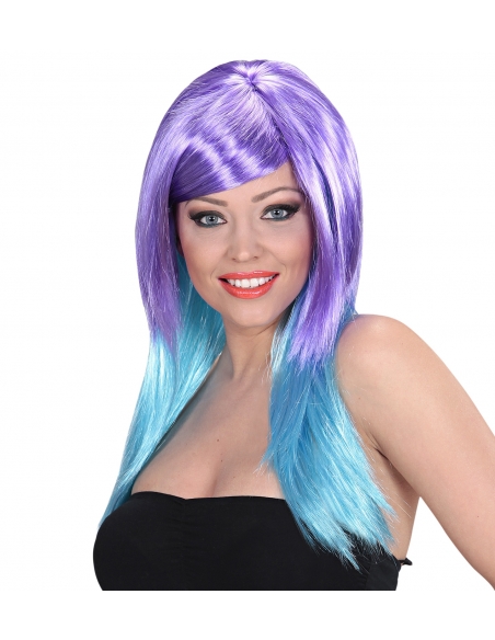 Perruque Manga Cosplay violet et bleu