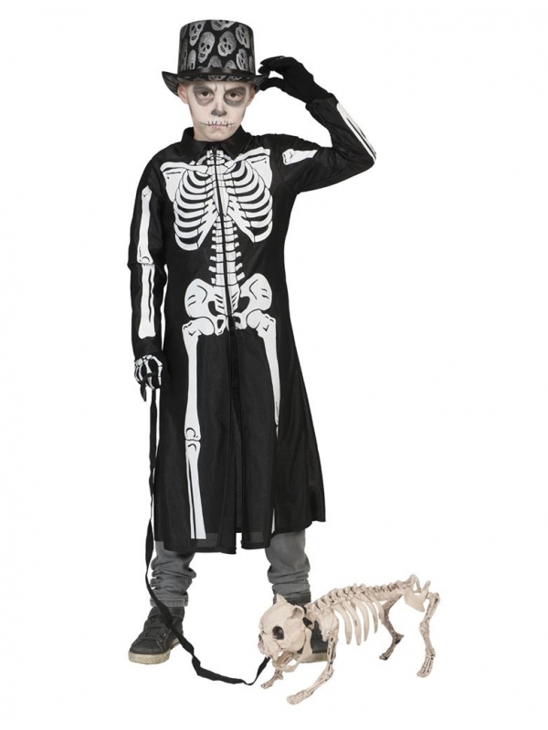 Squelette de chien halloween avec 1 laisse