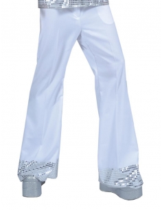 Pantalon Disco blanc avec paillettes pour homme