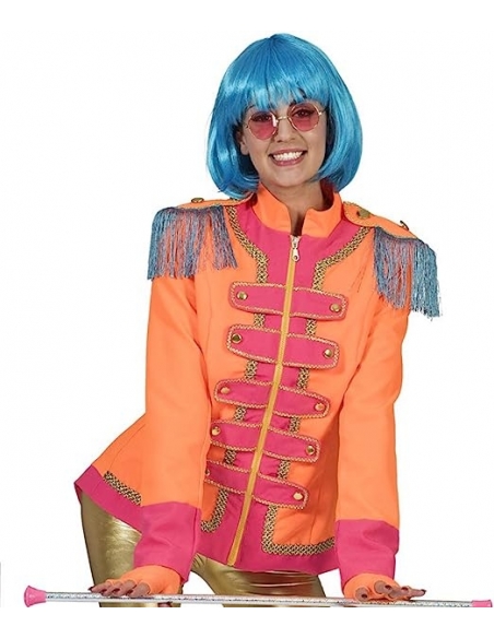 Veste de scène style Beatles orange pour femme