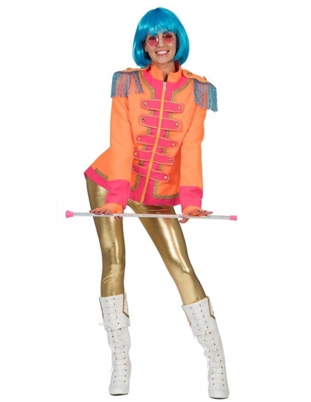 Veste de scène style Beatles orange pour femme