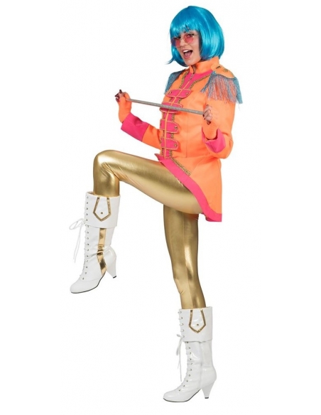 Veste de scène style Beatles orange pour femme