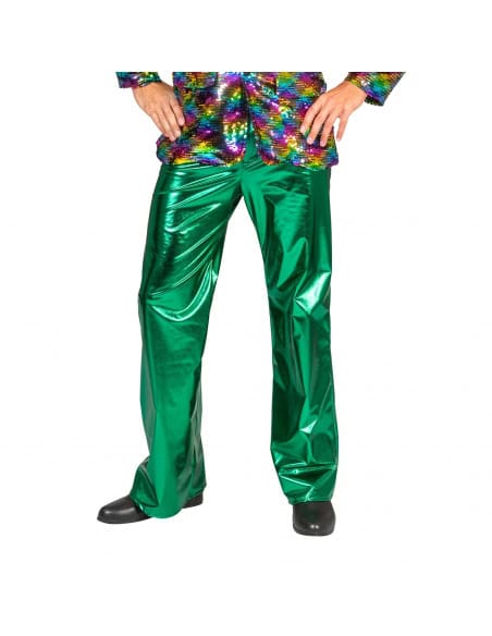 Pantalon Disco vert brillant pour homme