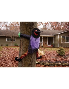 Sorcière volante écrasée contre un arbre : déco rigolote halloween 2