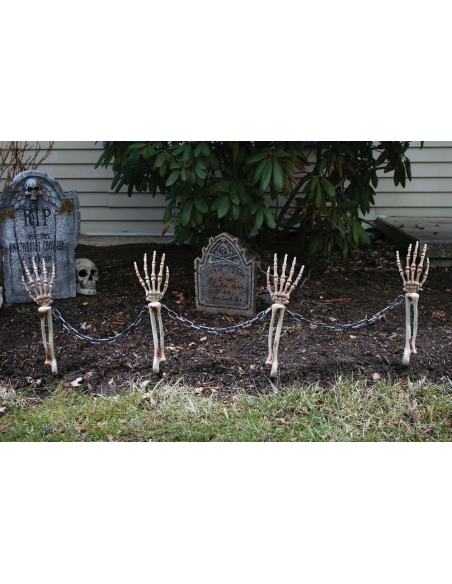 Piquets de Bras Squelettiques Enchaînés : Décoration Effrayante pour Halloween