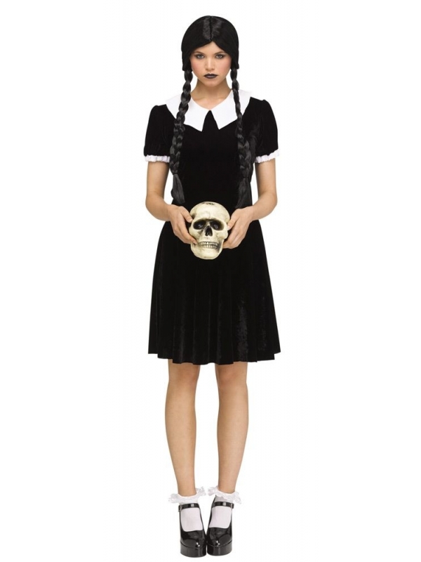 Costume Halloween - Robe gothique style Mercredi Addams