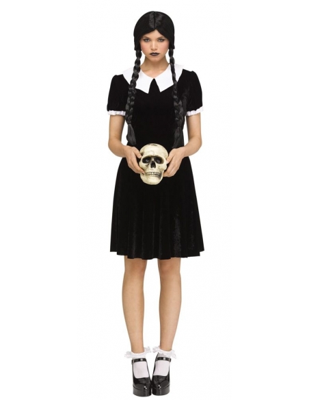 Costume Halloween - Robe gothique style Mercredi Addams
