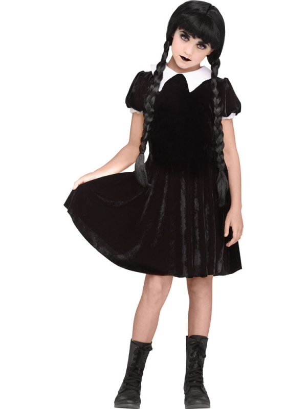 Déguisement Halloween fille - Robe gothique style Mercredi Addams