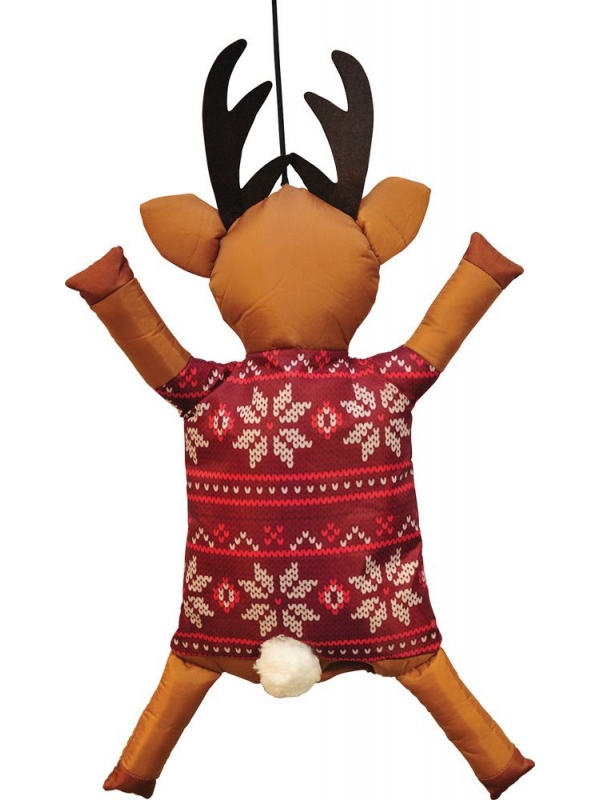 Renne de Noël 46 cm à suspendre rouge