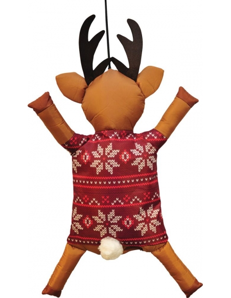 Renne de Noël 46 cm à suspendre rouge