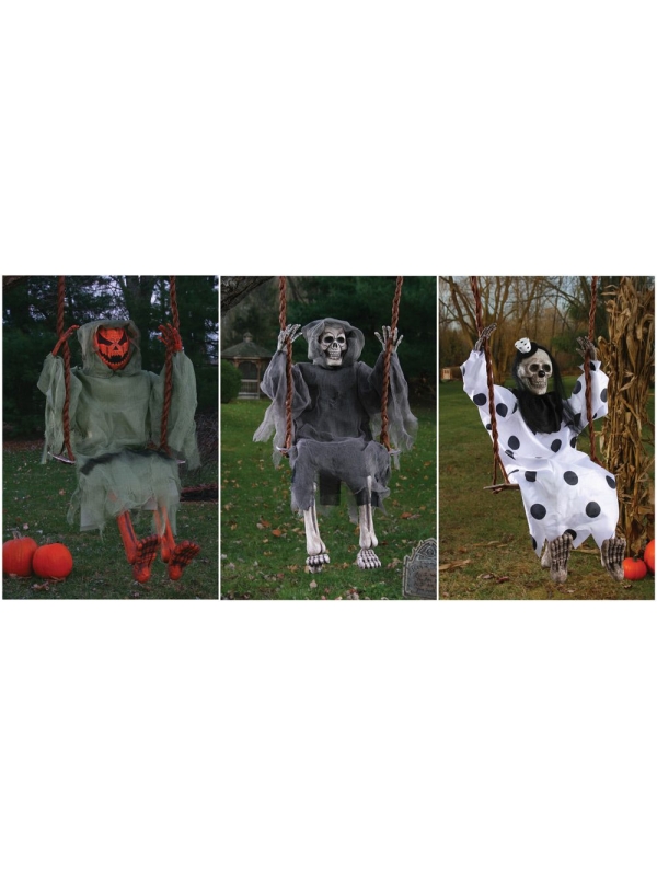 Citrouille maléfique sur balançoire : décoration originale pour halloween