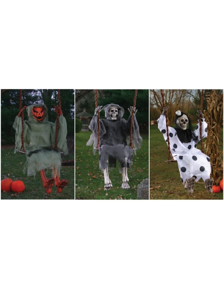 Citrouille maléfique sur balançoire : décoration originale pour halloween