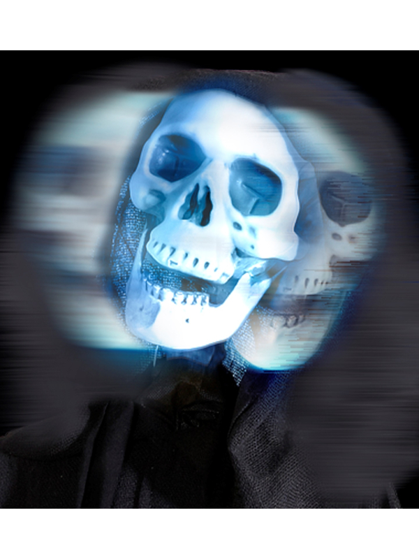 Faucheuse animée avec tête tournante, sonore et lumineuse pour Halloween
