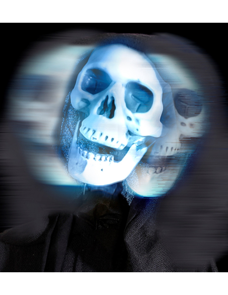 Faucheuse animée avec tête tournante, sonore et lumineuse pour Halloween