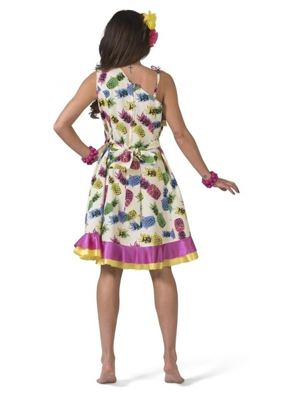 Robe Hawaïenne femme à motif d'ananas pour fête déguisée