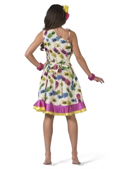 Robe Hawaïenne femme à motif d'ananas pour fête déguisée