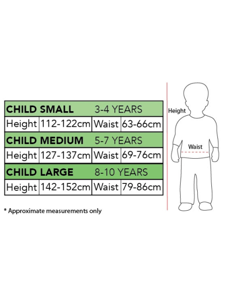 guide tailles : Déguisement Mandalorian garçon, adapté fauteuil roulant