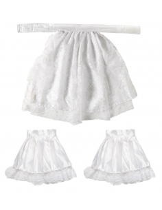 Jabot et manchettes en dentelle blanche - Accessoires costumes historiques