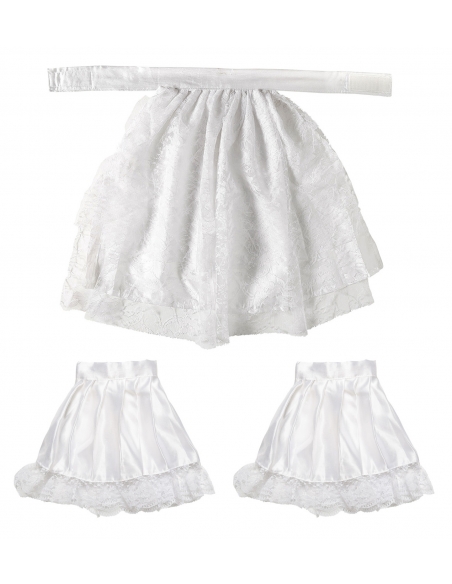 Jabot et manchettes en dentelle blanche - Accessoires costumes historiques