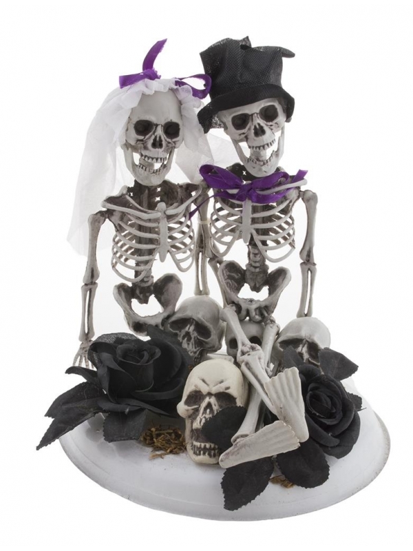 Décoration Halloween - Couple de Mariés Squelette pour une Ambiance Terrifiante