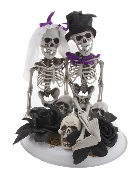 Décoration Halloween - Couple de Mariés Squelette pour une Ambiance Terrifiante