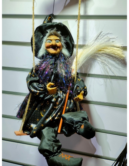Sorcière sur une Balançoire - Décoration Animée pour Halloween
