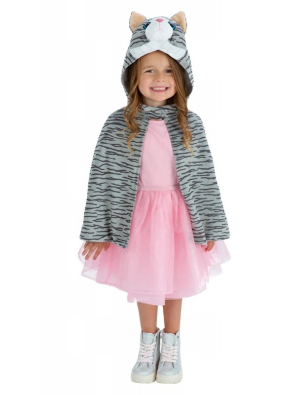 Cape avec tête de chat pour enfant de 4 - 7 ans