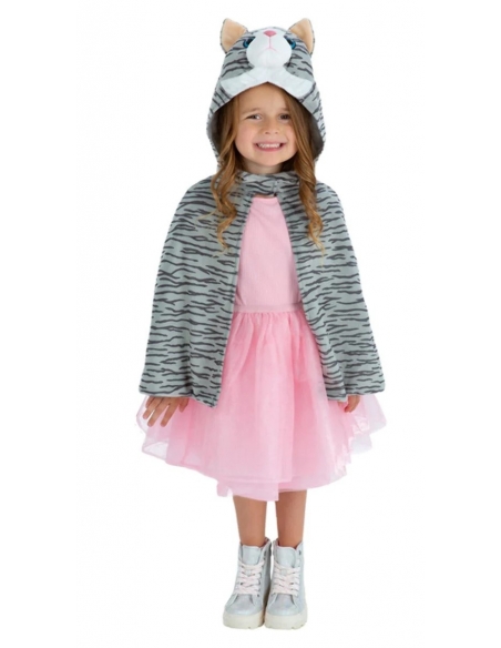 Cape avec tête de chat pour enfant de 4 - 7 ans
