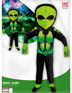 Déguisement Extraterrestre vert, Enfant (salopette, masque surdimensionné)