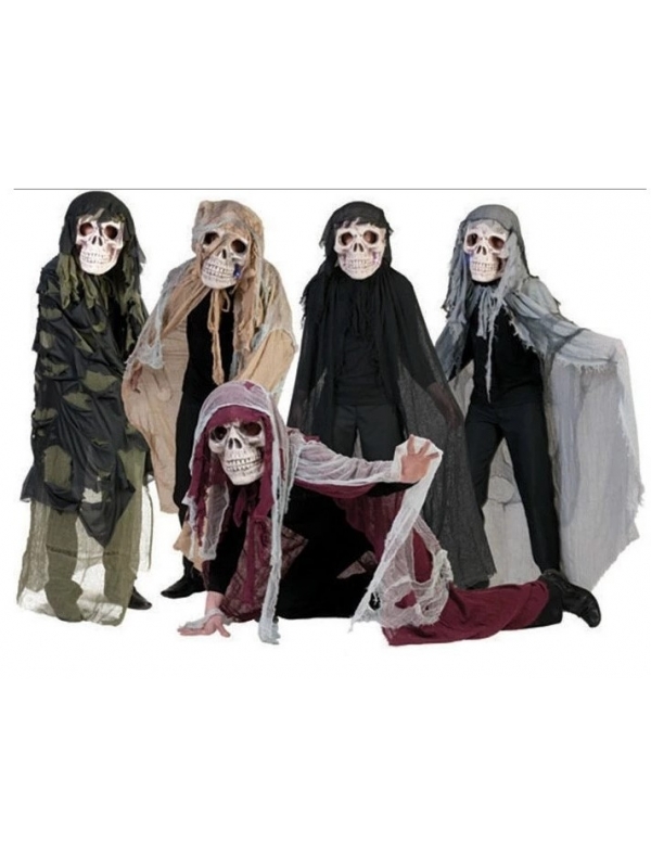 Terrifiez avec le Déguisement Halloween Cape & Masque Tête de Mort à LED !