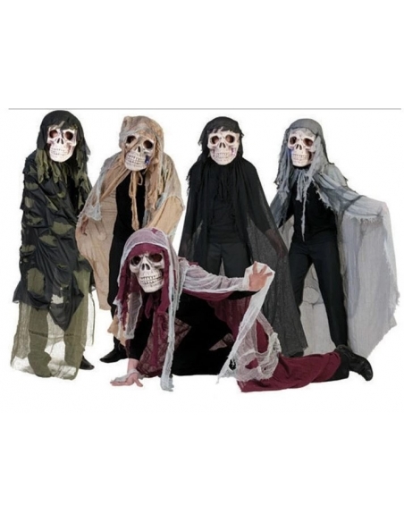 Terrifiez avec le Déguisement Halloween Cape & Masque Tête de Mort à LED !