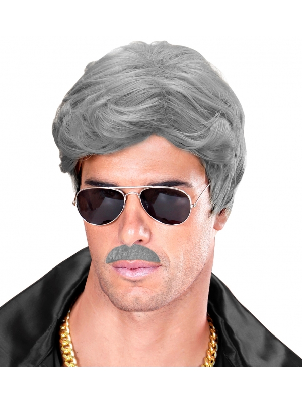Moustache grise auto adhésives Modèles assortis