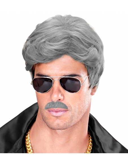 Moustache grise auto adhésives Modèles assortis