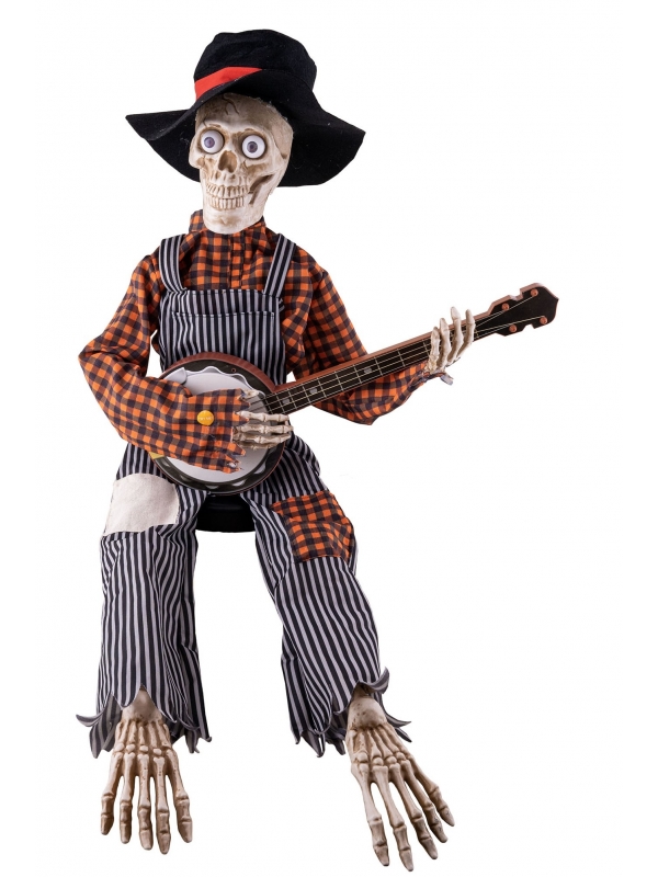 Automate Squelette au banjo : la star de votre Halloween !