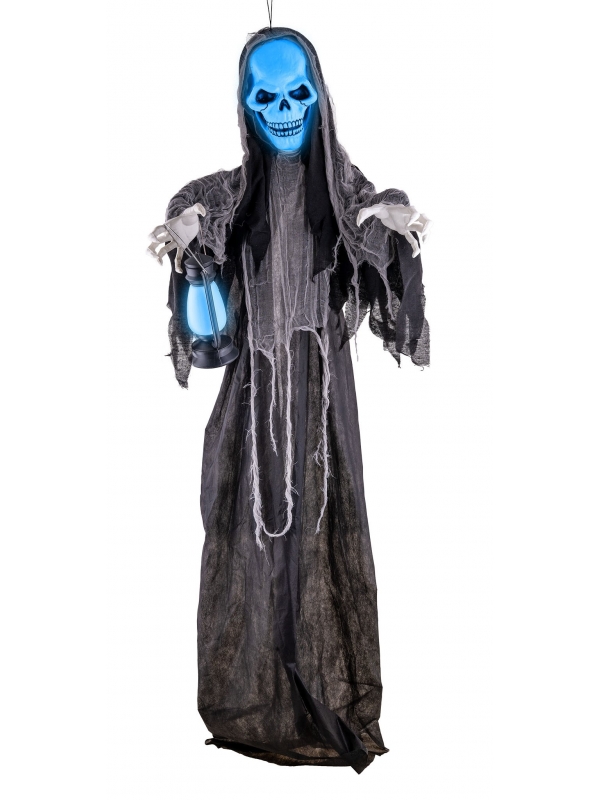 Automate Halloween Fantôme Suspendu 180 cm – Animatronic Son & Lumière