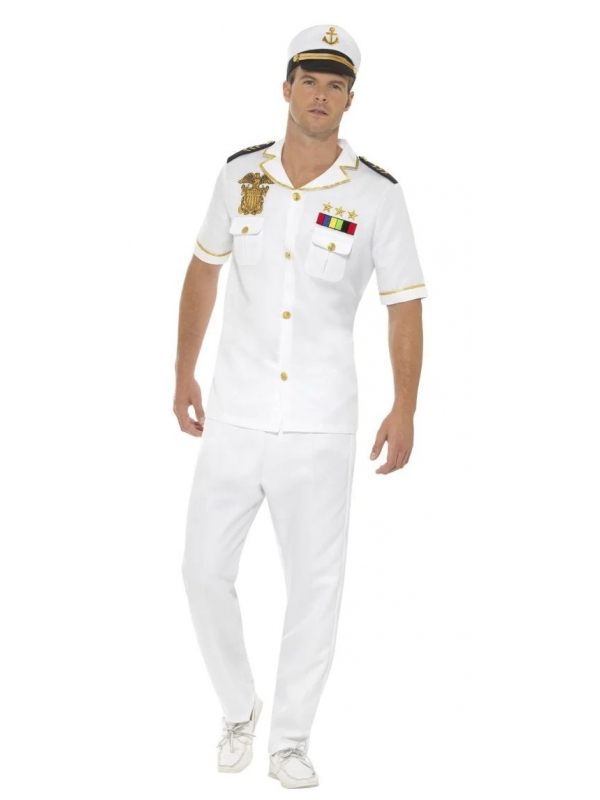 Costume adulte Capitaine Blanc : Incarnez l'aventurier des mers élégant et séduisant