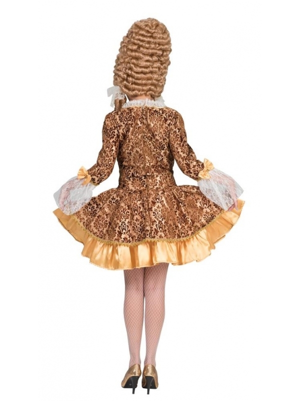 Déguisement baroque femme doré et marron : Robe de marquise modernisée