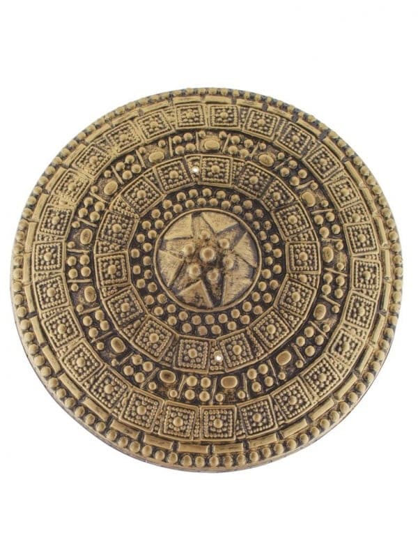 Bouclier de gladiateur romain - Couleur bronze avec motifs en relief