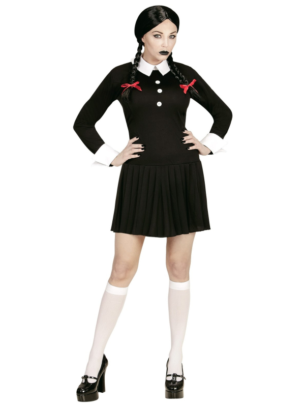 Déguisement Femme de Mercredi Addams (robe noire courte)