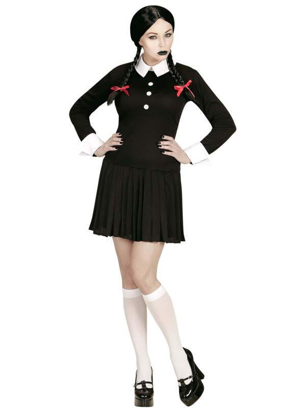 Déguisement Femme de Mercredi Addams (robe noire courte)