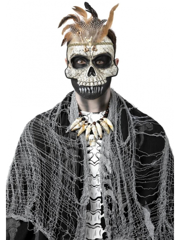 Demi Masque Squelette de Prêtre Vaudou : Ajoutez une Touche Mystique à Votre Déguisement Halloween