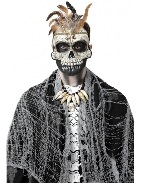 Demi Masque Squelette de Prêtre Vaudou : Ajoutez une Touche Mystique à Votre Déguisement Halloween
