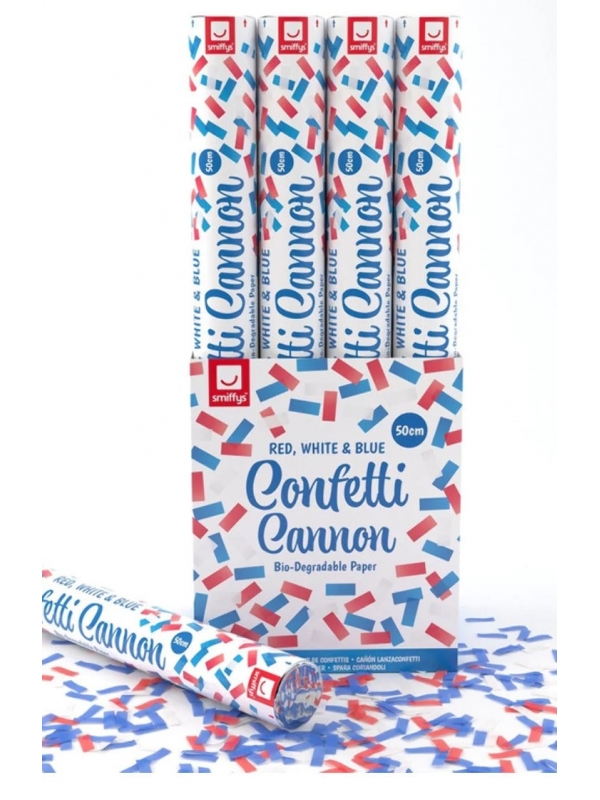 Canon à Confettis 50 cm tricolore Biodégradables