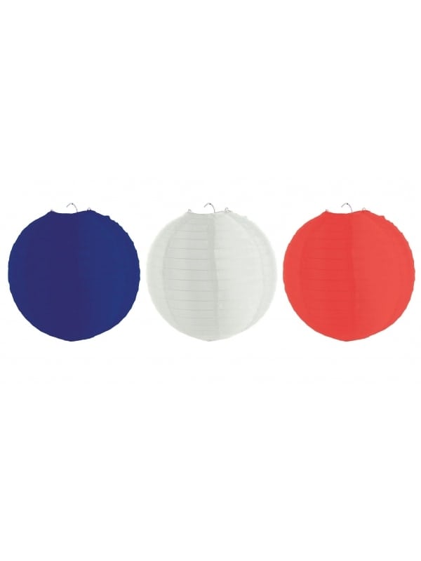 3 Lampions Nylon 30 cm - Illuminez votre décoration avec une touche française