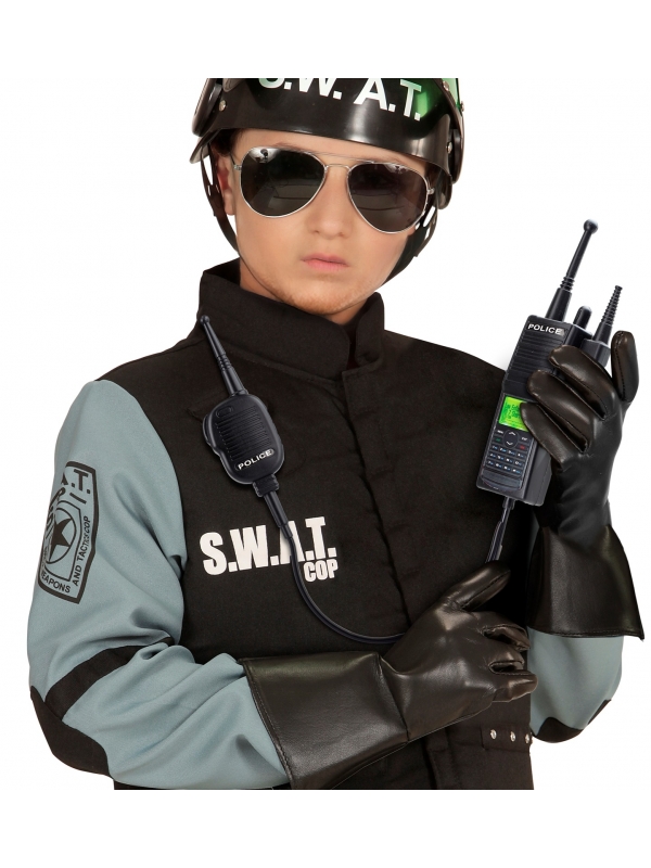 Radio de police avec haut-parleur d'épaule - Accessoire réaliste pour votre déguisement de policier