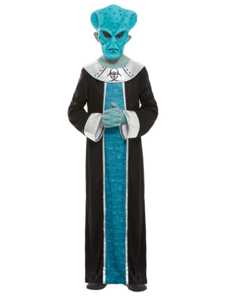 Déguisement d'Extra-Terrestre bleu, fille (robe et masque)
